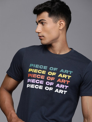 WROGN Printed Men Round Neck Blue T-Shirt