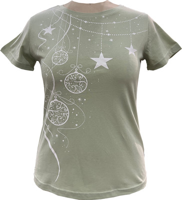 Matargashti Printed Women Round Neck Light Green T-Shirt