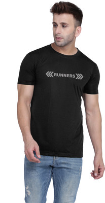 TQH Printed, Typography Men Round Neck Black T-Shirt