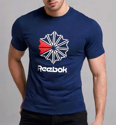 GALAX Graphic Print Men Round Neck Dark Blue T-Shirt