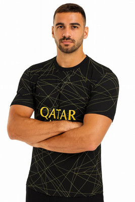 UNIQ Printed Men Round Neck Black T-Shirt