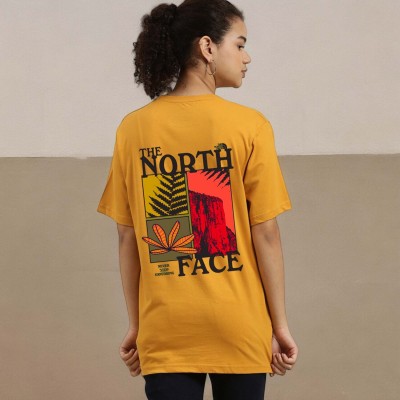 GLOBAL NOMAD Graphic Print Women Round Neck Yellow T-Shirt