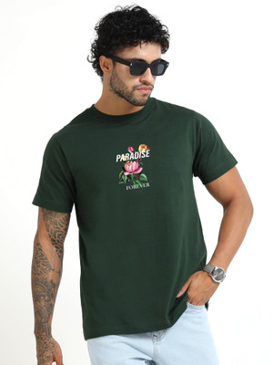 Chill Factor Printed Men Round Neck Green T-Shirt