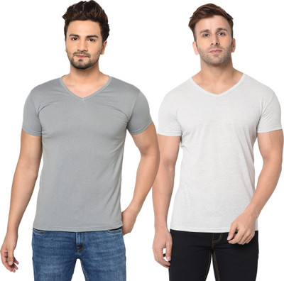 Tresna Fab Solid Men V Neck Multicolor T-Shirt