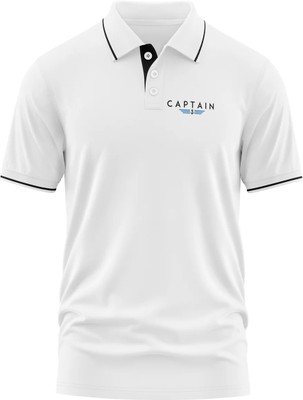 Warriorworld Solid Men Polo Neck White T-Shirt