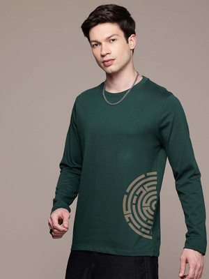 Moda Rapido Graphic Print Men Round Neck Green T-Shirt