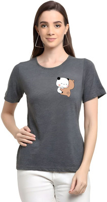 SZN Graphic Print Women Round Neck Grey T-Shirt