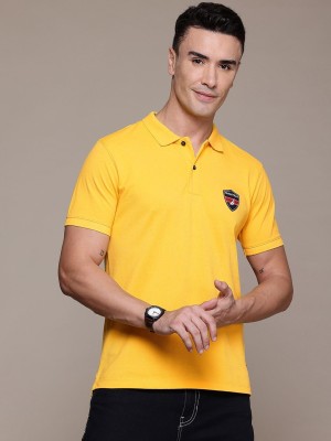 NAUTICA Solid Men Polo Neck Yellow T-Shirt