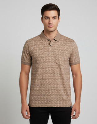 FA21 CLOTHING Printed Men Polo Neck Brown T-Shirt