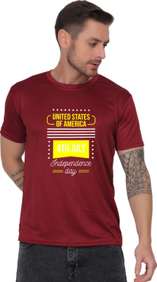 Kritiken Solid Men Round Neck Reversible Maroon T-Shirt