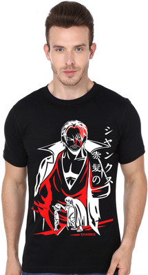 COOQUE Printed Men Round Neck Black T-Shirt