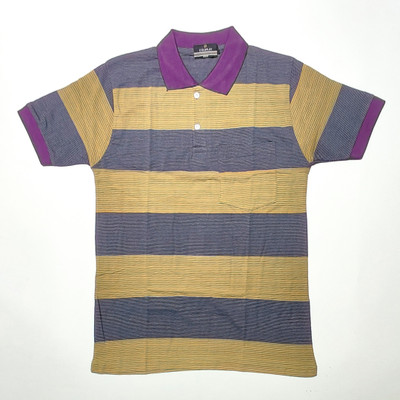 Coldplay Striped Men Polo Neck Multicolor T-Shirt