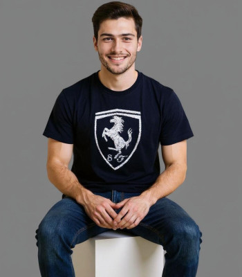 Fashion Fusion Graphic Print Men Round Neck Blue T-Shirt