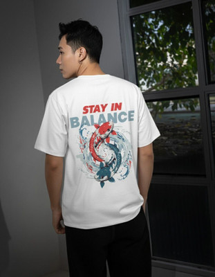 BLAKENTO Printed Men Round Neck White T-Shirt