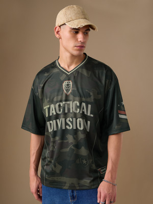 The Souled Store Printed Men V Neck Multicolor T-Shirt