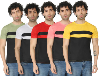 PICKURTEE Solid Men Round Neck Multicolor T-Shirt