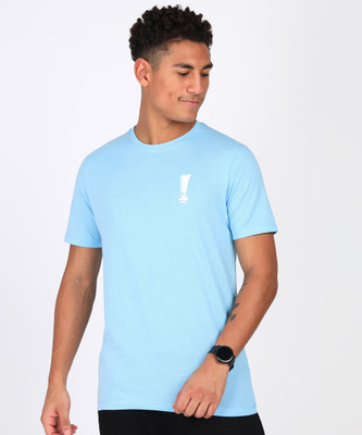 WROGN Solid Men Round Neck Light Blue T-Shirt