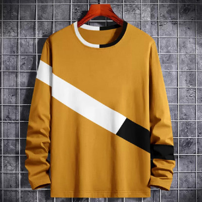 clickwell Colorblock Men Round Neck Yellow T-Shirt