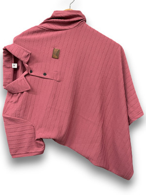 METRONAUT Self Design Men Polo Neck Pink T-Shirt
