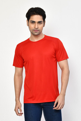 RAPL BHARAT Solid Men Round Neck Red T-Shirt