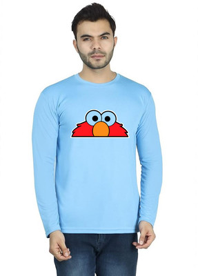 LV CARE Printed Men Round Neck Blue T-Shirt