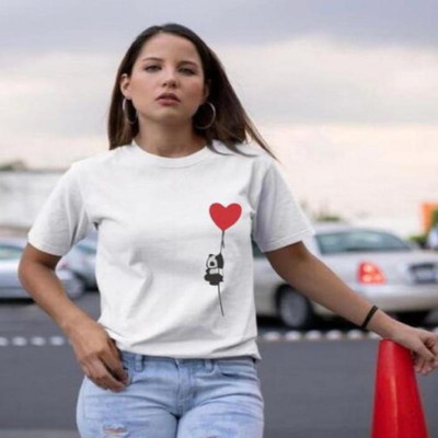 SAHAL FASHION Printed Women Round Neck White T-Shirt