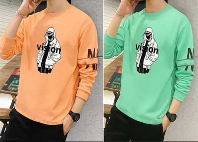 stylesmyth Printed Men Round Neck Multicolor T-Shirt