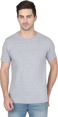 MIT Bharat Solid Men Round Neck Grey T-Shirt