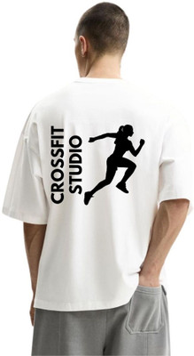 fashnobic Self Design Men Round Neck White T-Shirt