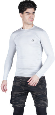 Sportinger Solid Men Round Neck Grey T-Shirt