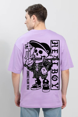 clickwell Typography, Printed Men Round Neck Purple T-Shirt