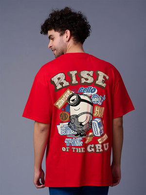 BDSQUARE Graphic Print Men Round Neck Red T-Shirt