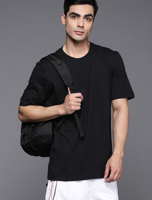 OrrganicChics Solid Men Round Neck Black T-Shirt