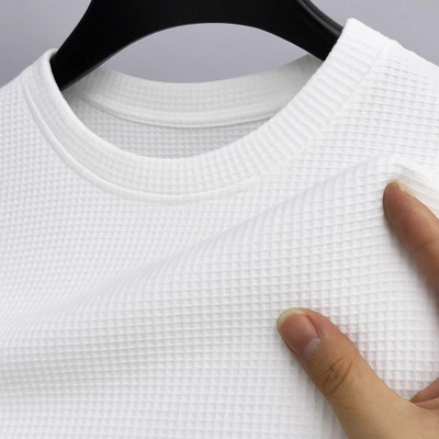 ZeenatFashion Self Design Men Round Neck White T-Shirt