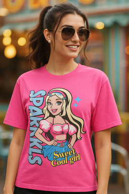 SZN Solid Women Round Neck Pink T-Shirt