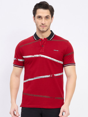 DUKE Printed Men Polo Neck Red T-Shirt