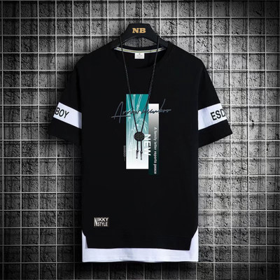 Conway Printed, Typography Men Round Neck Black T-Shirt