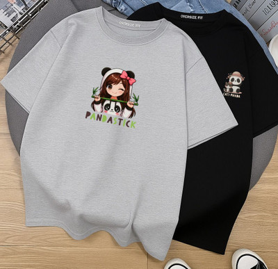 INFIRAX Printed Women Round Neck Multicolor T-Shirt