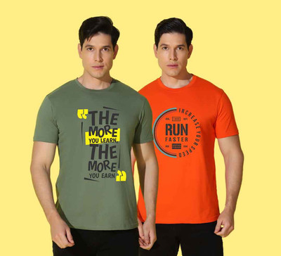 WOOSTRO Graphic Print Men Round Neck Multicolor T-Shirt