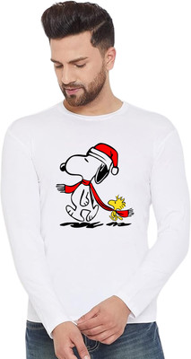 ManGOD Printed, Self Design Men Round Neck White T-Shirt