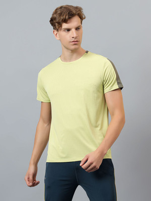 DIDA Solid Men Round Neck Light Green T-Shirt