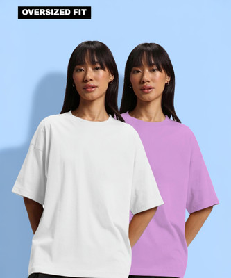 JUNEBERRY Solid Women Round Neck Multicolor T-Shirt