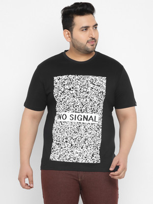 Urbano Plus Typography Men Round Neck Black, White T-Shirt