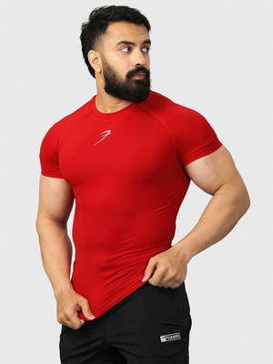 FuaarK Solid Men Round Neck Red T-Shirt