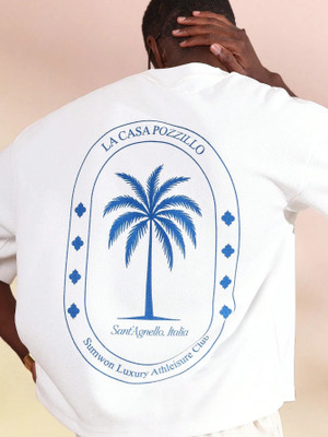 Zatox Printed Men Round Neck White T-Shirt
