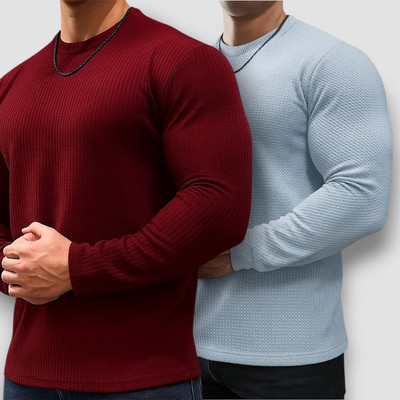 ZeenatFashion Self Design Men Round Neck Multicolor T-Shirt