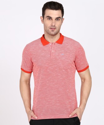 PARK AVENUE Solid Men Polo Neck Red T-Shirt