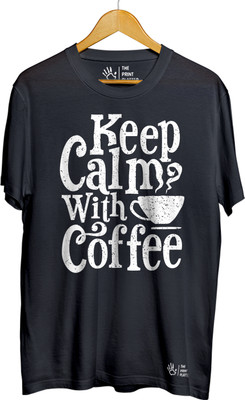 THE PRINT PLATTER Graphic Print Men Round Neck Black T-Shirt