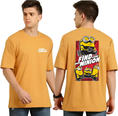 CLOFLIX Graphic Print Men Round Neck Yellow T-Shirt