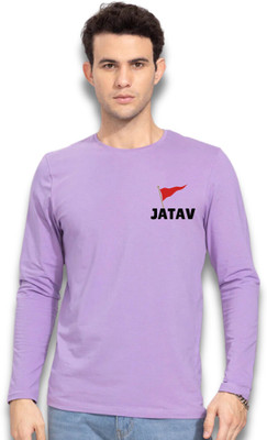 PRINCE CREATION Printed Men Round Neck Purple T-Shirt
